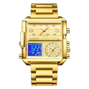LIGE Reloj Digital Hombre Moda Relojes Cuadrados Marca Hombre Cuarzo LED Reloj Pulsera - Imagen 1 de 28