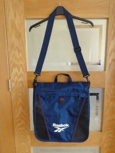 Reebok large cross body shoulder gym messenger laptop bag navy long strap. - Picture 1 of 13