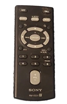 Controle remoto estéreo automotivo sem fio Sony RM-X231 fabricante de equipamento original - Imagem 1 de 2