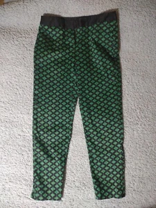Cynthia Rowley Size 8 Green & Black Geometric Dress Pants Vintage - Picture 1 of 17
