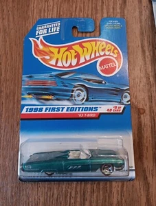 Hot Wheels '63 T-Bird #644 1998 primeras ediciones con llantas de 5 puntos (coche azul en tarjeta) - Imagen 1 de 4