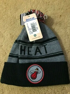 Adidas NBA Miami Heat Knit Beanie Winter Cap Hat New 1 Size Fits All - Picture 1 of 4