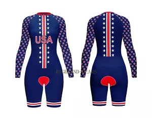 Traje acolchado de gel de ciclismo para hombre EE. UU. Cómodo Natación Tri Azul Traje de piel Todas las tallas - Imagen 1 de 4