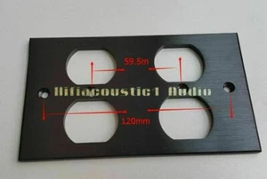 1x Panel de placa de pared de salida de cubierta de receptáculo doble alimentación de CA de aluminio de 4 velocidades - Imagen 1 de 2