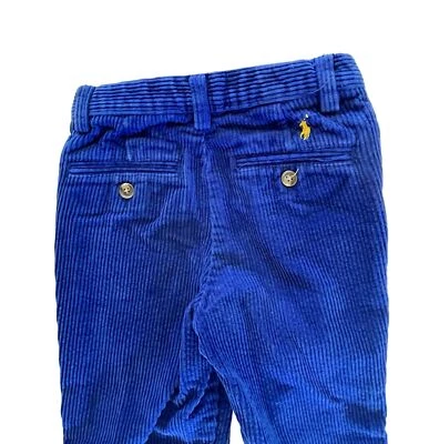 Polo Ralph Lauren Boys 5 Wide Whale Corduroy Pants Royal Blue Adj Waist - Image 1 of 4