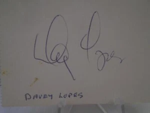 DAVEY LOPES LA DODGERS ORIG SIGNED AUTO AUTOGRAPH BOOK PAGE CUT FREE SHIPPING GP - Imagen 1 de 2
