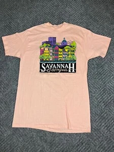 Vintage 90s Savannah Georgia T-Shirt Men’s Large Short Sleeve Graphic Adult - Picture 1 of 11
