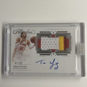 2020-21 Panini Flawless🔥Trae Young Encased Horizontal Tri-Color Patch Auto /25 