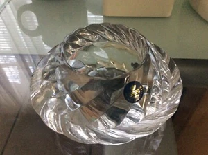 Royal Copenhagen Crystal Swirl Glass Votive Candleholder 2lb Heavy weight 6.5" - Picture 1 of 8