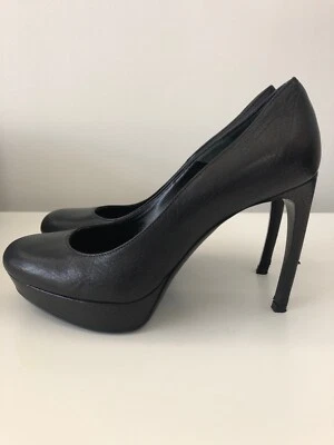 Alexander McQueen Platform Curved Heels Black Leather Size 36 With Box & Dustbag - Image 1 of 4