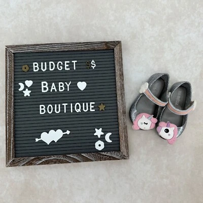 MINI MELISSA Silver Unicorn Flats Shoes Size 5 Toddler - Image 1 of 3