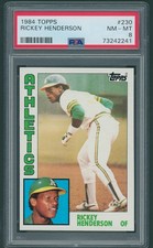 1984 TOPPS #230 RICKEY HENDERSON PSA 8 (NM-MT)  "CENTERED" 2