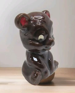 Figura Oso Cerámica Estatuilla Tchotchke Hecha en Japón 2 1/2" Alto De Colección #FR - Imagen 1 de 6