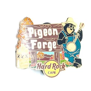 Pigeon Forge Hard Rock Cafe Pin Lapel Enamel Collectible Vintage Bear Banjo - Picture 1 of 3