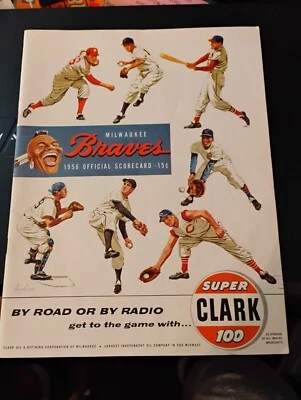 August 1956 Chicago Cubs vs. Milwaukee Braves Program excellent-mint (see scan) - Image 1 of 3