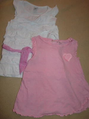Lot de 2 t-shirts d'été sans manches en coton Zara  fille 2-3 ans BE - Photo 1/4