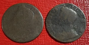 Pair Of British Colonial Era Half Pennies Please Check Our Inventory - Picture 1 of 2