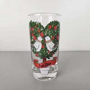 Indiana Glass 12 Days Of Christmas Glasses Replacement 2nd Day Glass Turtle Dove - Picture 1 of 5