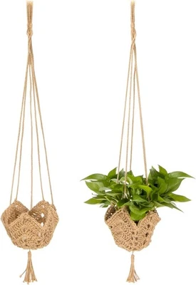 Macramé Perchas para Plantas Interior - 2 Paquetes Macetas Colgantes para Plantas de Interior Boho P Foto 1 de 4
