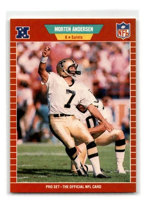 1989 Pro Set - #261 - Morten Andersen - New Orleans Saints - Image 1 of 2