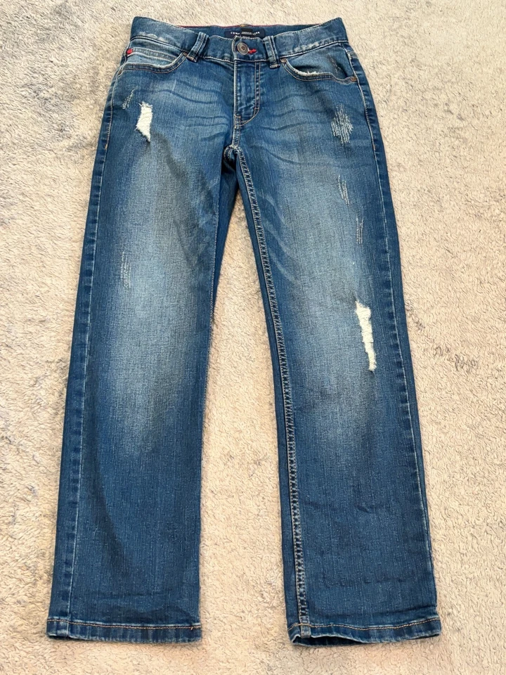 Jeans Tommy Hilfiger Niños 10R Jóvenes Envejecidos Pierna Recta Cintura Ajustable Foto 1 de 4