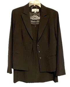 Vintage Jones New York Size 8 Black Business Suit Straight Skirt W Jacket Lined - Picture 1 of 11