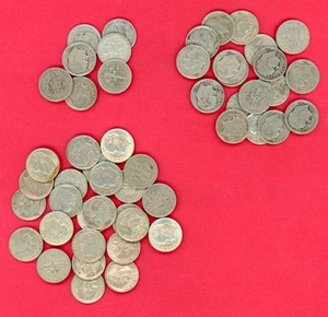 Rolle Silber Roosevelt Groschen ^ gemischte Daten ^ Durchschnittsklasse G ~ Sehr schön ^ 50 Münzen ^ - Bild 1 von 2