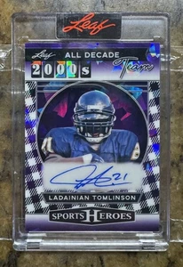 2025 Leaf Sports Heroes Ladanian Tomlinson Purple Cracked Ice Encased Auto #/15 - Picture 1 of 4