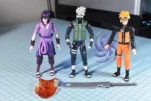 Anime Heroes Naruto Uzumaki Sasuke Uchiha Kakashi Hatake Lot 3 Figuren Bandai - Bild 1 von 10