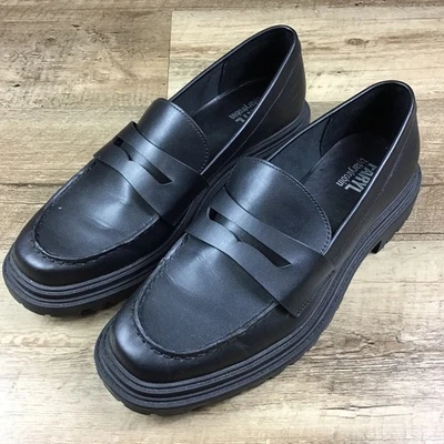 Mocassim plataforma feminino Faryl By Farylrobin tamanho 11 couro vegano preto - Imagem 1 de 4