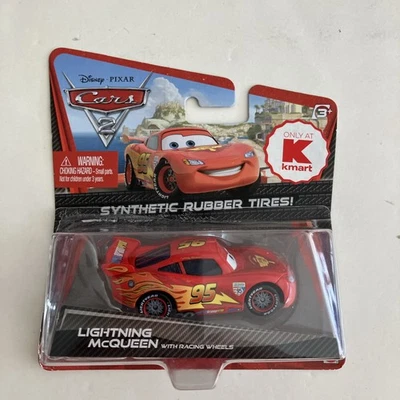 Disney Cars Lightning McQueen w/ Racing Wheels Rubber Tires Loose Blister Top 👀 - Image 1 of 4