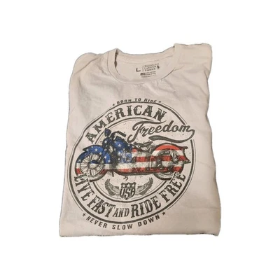 American Freedom Motorcycle Tshirt Made In USA Large - Image 1 of 4