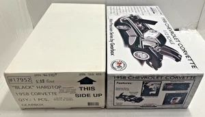 Gearbox 1958 Chevrolet Corvette 1/12 Black Convertible Die-Cast w/ Display Stand - Picture 1 of 23