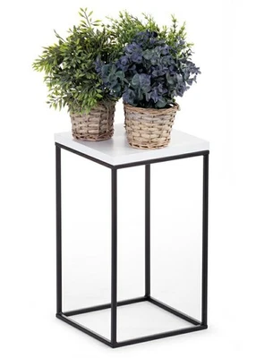 Blumenständer 40cm BasicLoft weiß schwarz Metallgestell Pflanzen Blumenständer - Bild 1 von 4