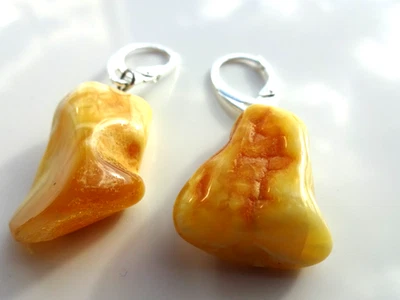 BRINCOS GENUÍNOS feitos à mão âmbar caramelo - Imagem 1 de 4