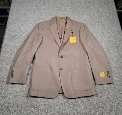 Blazer Hickey Freeman 40R Lana Tostado Abrigo Chaqueta Carrera Informal Lino Para Hombres Nuevo con Etiquetas $395 Foto 1 de 4