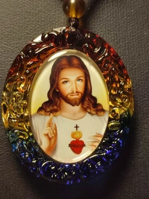 Christen Halskette unser geliebter Jesus beidseitig glasiert Perlenkette - Bild 1 von 4