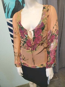 Bergdorf Goodman Tracy Reese Custom Art To Wear Seide Perlen Bluse Gr. M - Bild 1 von 15