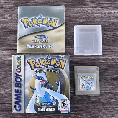 Pokémon Silver version Game Boy Color 2000 w/ original Box Authentic SAVES - Image 1 of 4