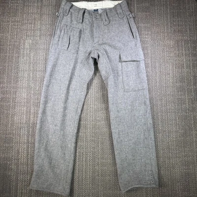 Polo Ralph Lauren Vtg Y2K Wool Field Cargo Pants Mens 32x31 Heather Gray Utility - Image 1 of 4