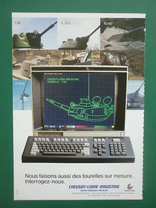 6/1987 PUB CREUSOT LOIRE TOURELLE ENGIN BLINDE AMX VAB GIAT TANK PANZER AD - Imagen 1 de 1