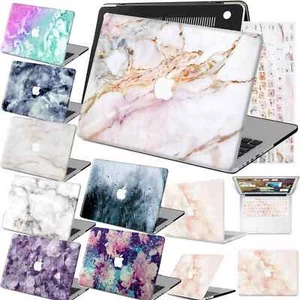 Marble Rubberized Hard Matte Case KB Cover For Macbook Air Pro 13 14 15 16 M1 M2 - Picture 1 of 30