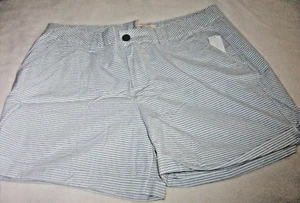 Ladies Blue Stripe Shorts Size 18 Cotton CRB NWT - Picture 1 of 2