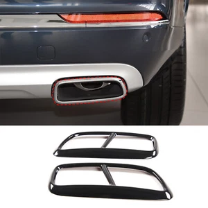 2PCS Black Steel Exhaust Pipe Cover Muffler Trim For Volvo XC90 2015-2019 - Picture 1 of 9