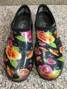 Sloggers Floral Gartenschuhe Made In USA 11 Rosa Gelb Gold Grün Schwarz Gummis - Bild 1 von 14
