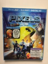 Pixels (3D Blu-ray Disc, 2015, 2-Disc Set, 3D) NEW w/lenticular slipcover