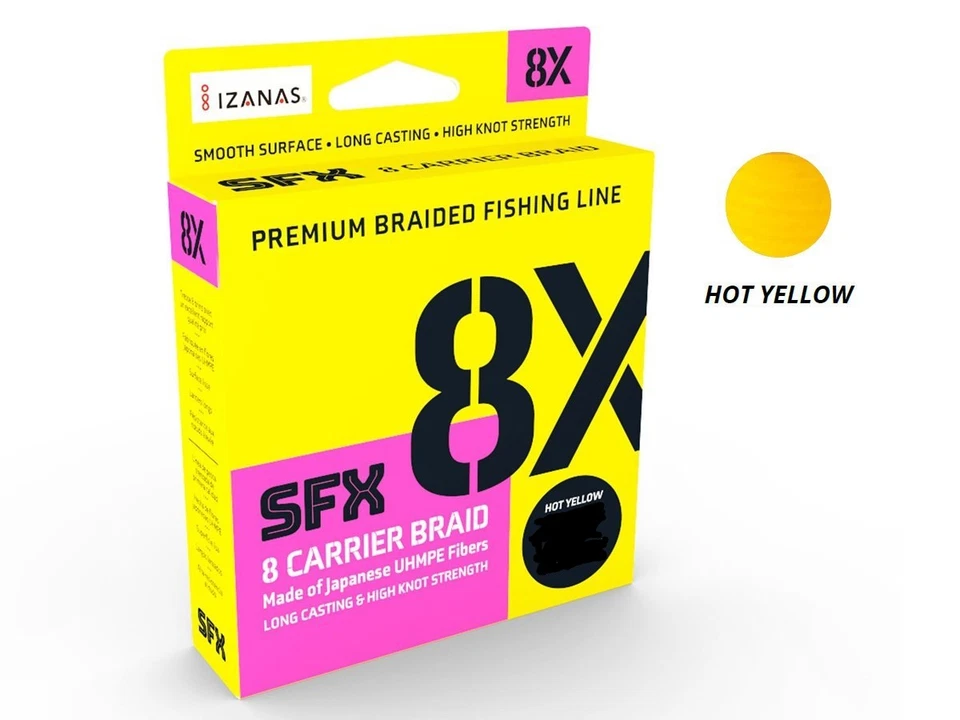 Sufix 2021 SFX 8x Braid Fishing Line 300 Yards Yellow Colour - Choose Lb Tested  - image 1 of 1