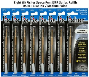 Ocho (8) Fisher Space Pen serie SPR tinta azul/recargas de punto medio - #SPR1 - Imagen 1 de 7