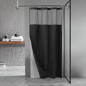 Stall Waffle Weave Shower Curtain with Snap-in Fabric Liner & Hooks Set - 36" x - Picture 1 of 5