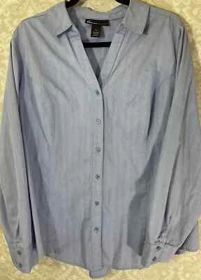 Blusa para mujer LANE BRYANT talla 24 2X azul Chevron oficina negocios carrera Foto 1 de 4